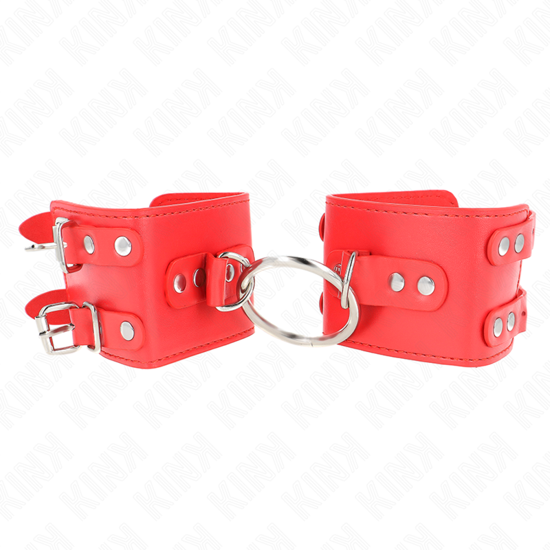Kink - Pulso Fixo Com Anel E Pregos Ajustáveis ​​Vermelho 17-22 Cm X 6,5 Cm