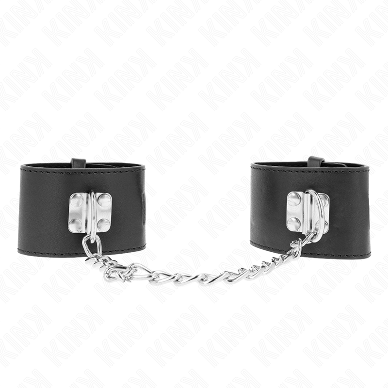 Kink - Punhos Fixos com Corrente 30 cm e Fechamento de Cadeado Preto Ajustáveis ​​16-23 cm x 5,5 cm