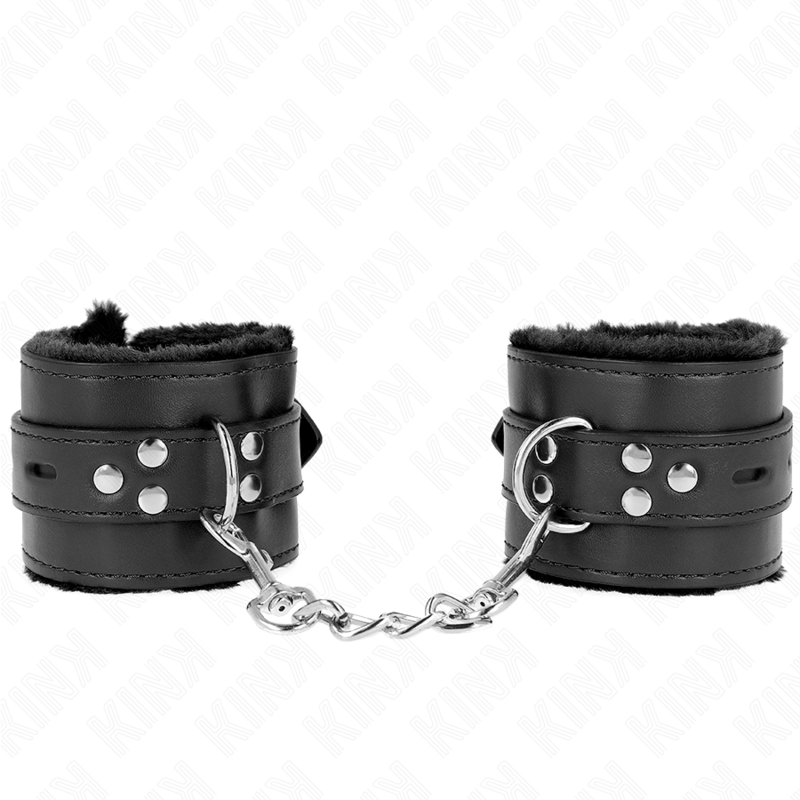 KINK - ALGEMAS FORRADAS COM ABERTURAS QUADRADAS PRETAS COM CORREIA PRETA AJUSTÁVEL 17-29 CM X 6 CM