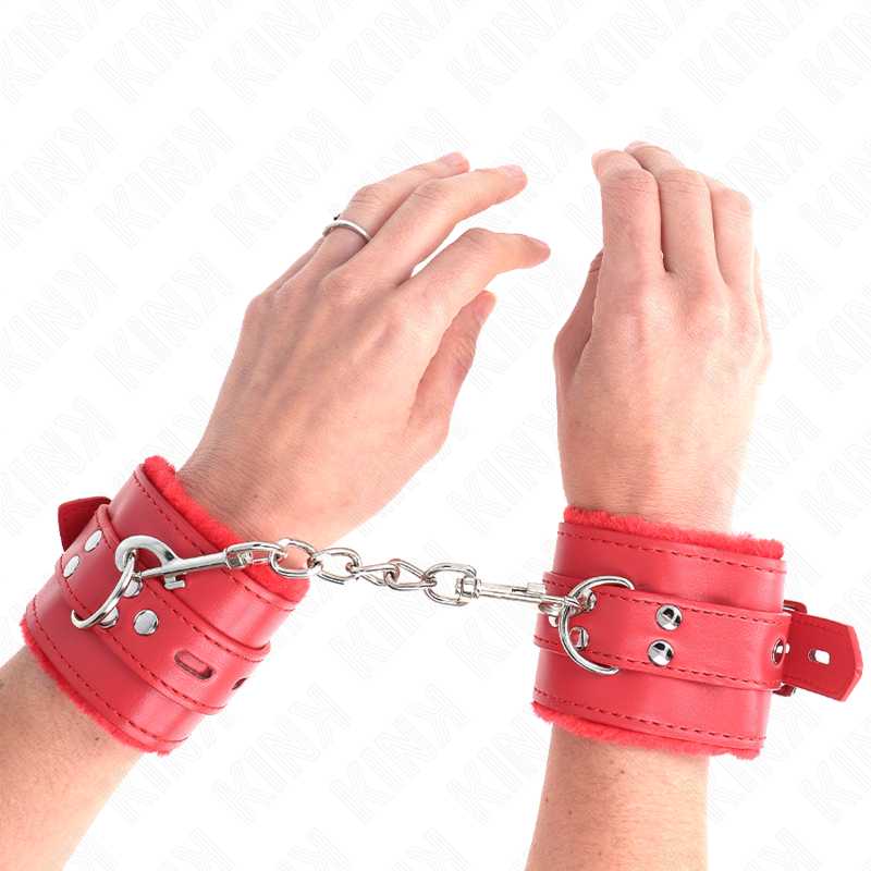 KINK - ALGEMAS FORRADAS COM ABERTURAS QUADRADAS VERMELHAS COM CORREIA VERMELHA AJUSTÁVEL 17-29 CM X 6 CM