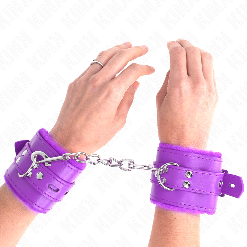 KINK - ALGEMAS FORRADAS COM ABERTURAS QUADRADAS VIOLETAS COM CORREIA VIOLETA AJUSTÁVEL 17-29 CM X 6 CM