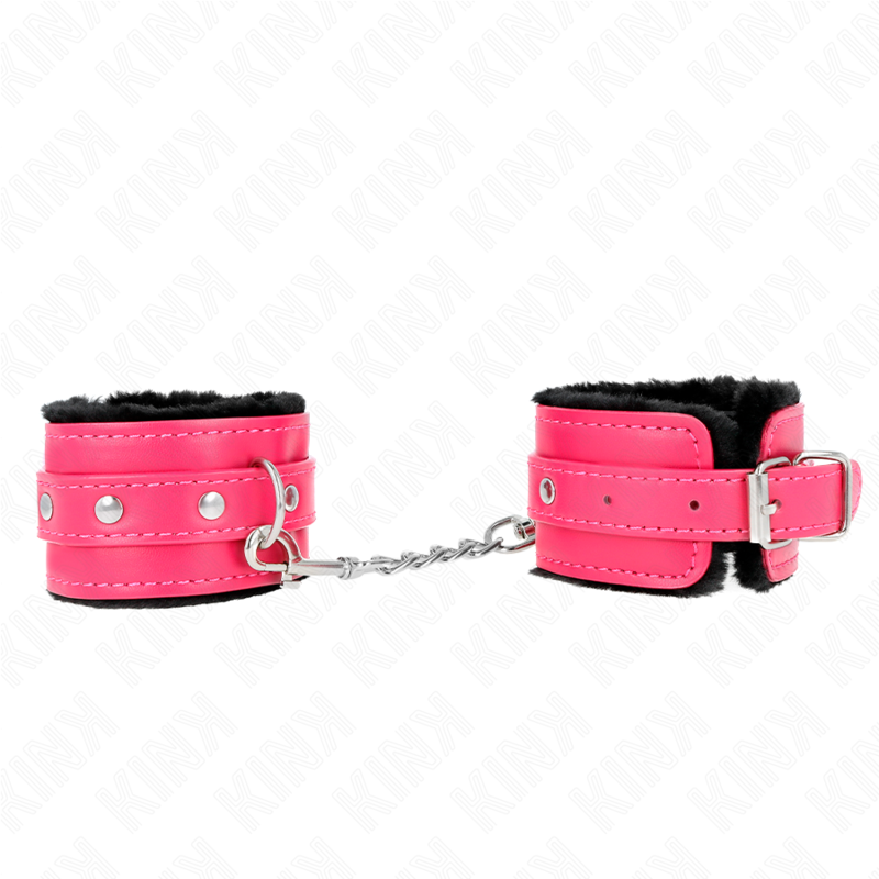 KINK - ALGEMAS FORRADAS PREMIUM PRETAS COM CORREIA FUCSIA AJUSTÁVEL 17-29 CM X 6 CM