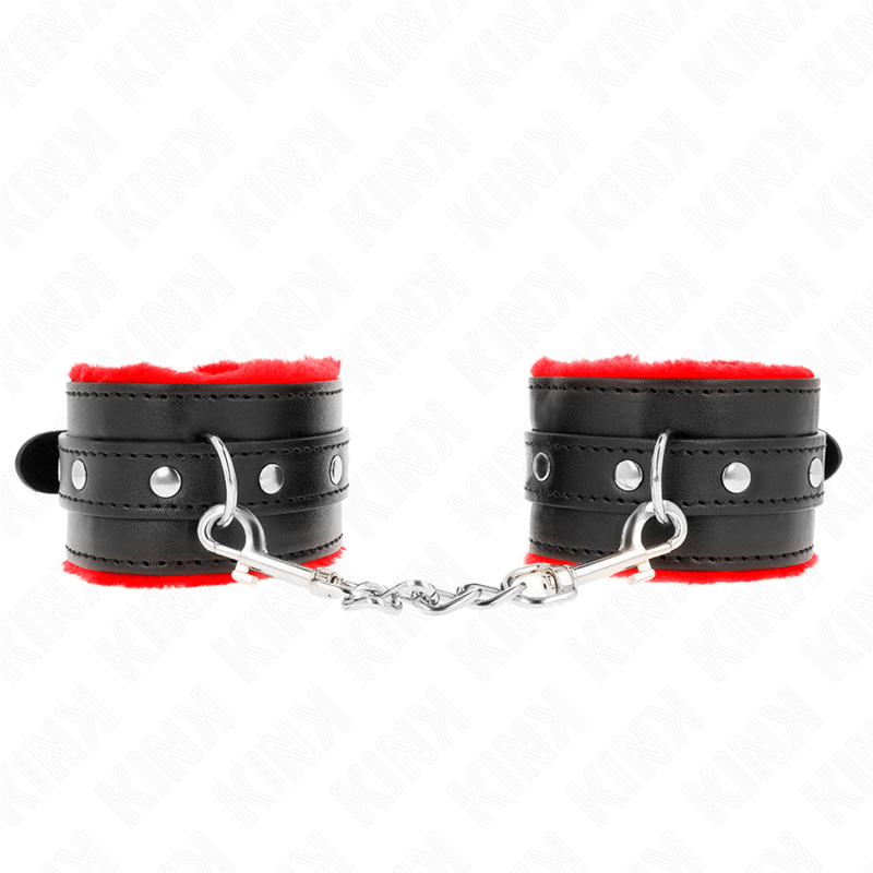KINK - ALGEMAS FORRADAS PREMIUM VERMELHAS COM CORREIA PRETA AJUSTÁVEL 17-29 CM X 6 CM