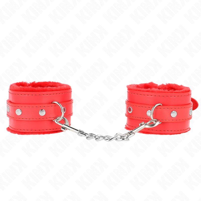KINK - ALGEMAS FORRADAS PREMIUM VERMELHAS COM CORREIA VERMELHA AJUSTÁVEL 17-29 CM X 6 CM