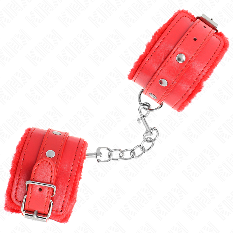 KINK - ALGEMAS FORRADAS PREMIUM VERMELHAS COM CORREIA VERMELHA AJUSTÁVEL 17-29 CM X 6 CM