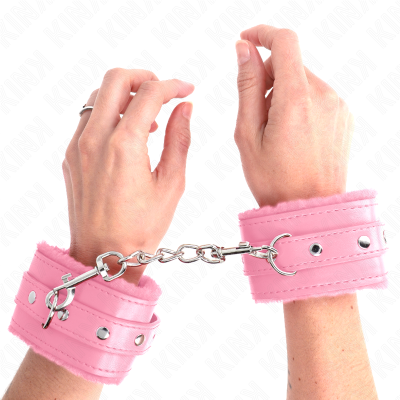 KINK - ALGEMAS FORRADAS PREMIUM ROSAS COM CORREIA ROSA AJUSTÁVEL 17-29 CM X 6 CM