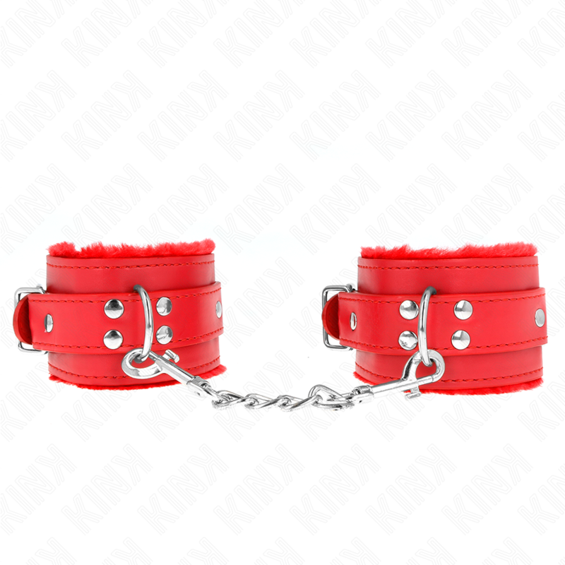 KINK - ALGEMAS FORRADAS VERMELHAS COM CORREIA VERMELHA AJUSTÁVEL 20-29 CM X 5.5 CM
