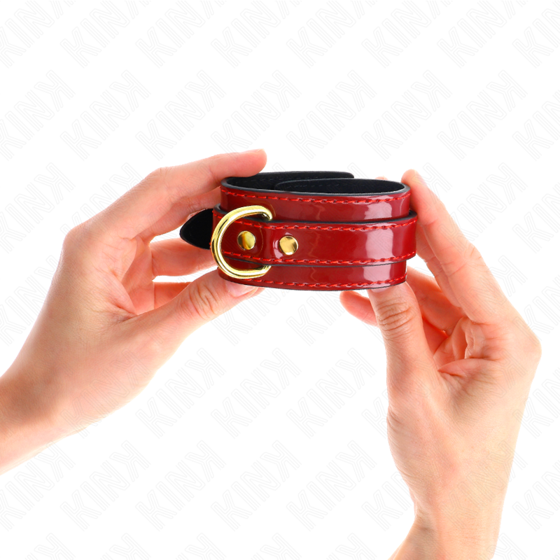 KINK - PUNKOS JOANNA ANGEL VERMELHO AJUSTÁVEL COM CORRENTE DE OURO 16,5-26 CM X 4 CM