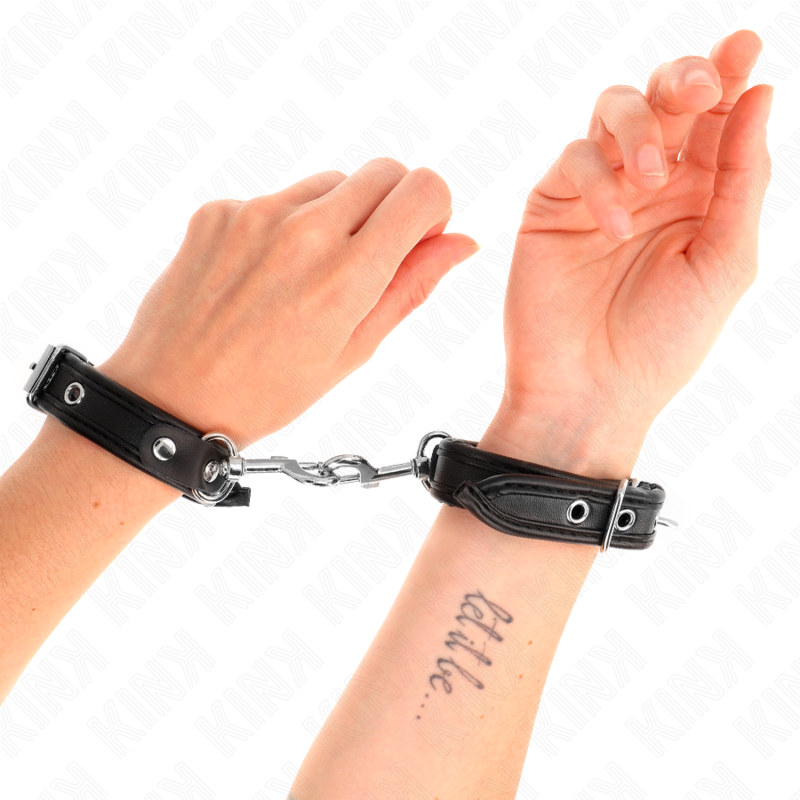 KINK - ALGEMAS DE PULSO MINI PRETAS COM TACHAS AJUSTÁVEL 16-22 CM X 2 CM