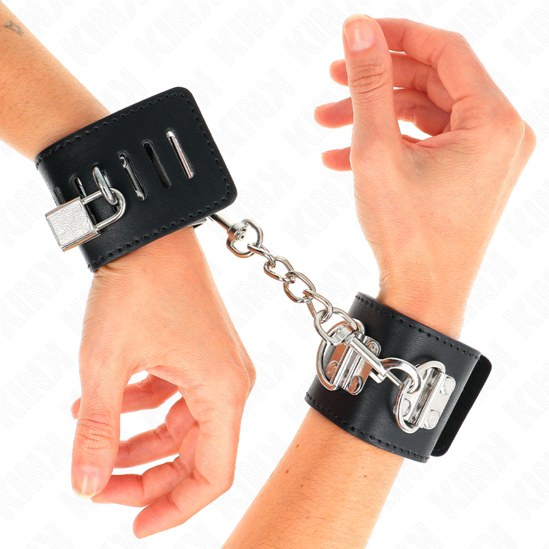 KINK - Punhos Multiposições Com Fecho De Cadeado Preto Ajustáveis ​​16-23 Cm X 5,5 Cm
