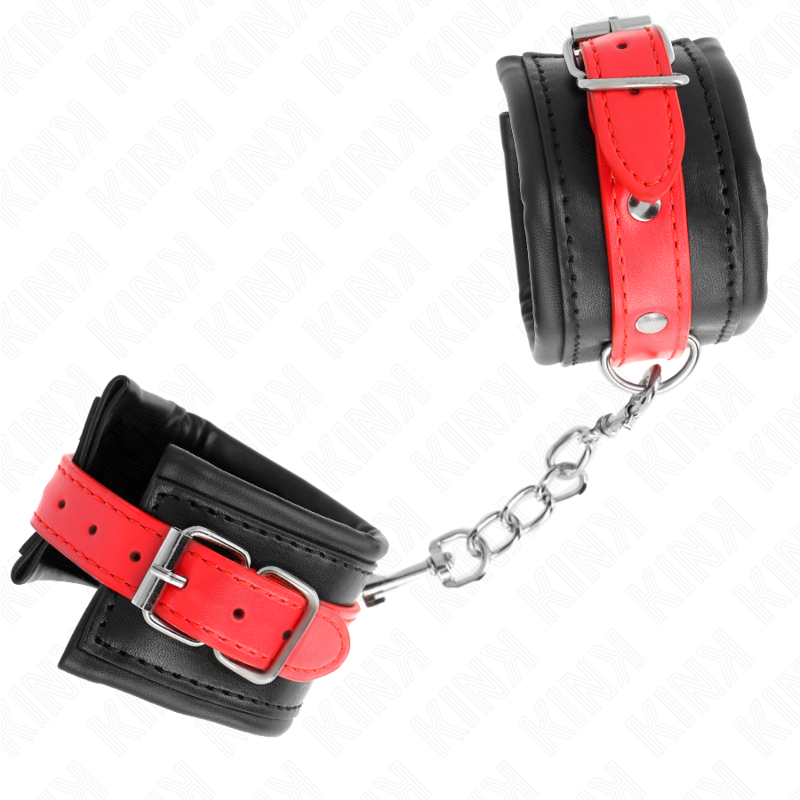 KINK - ALGEMAS PRETAS COM CORREIA VERMELHA AJUSTÁVEL 17-28 CM X 6 CM