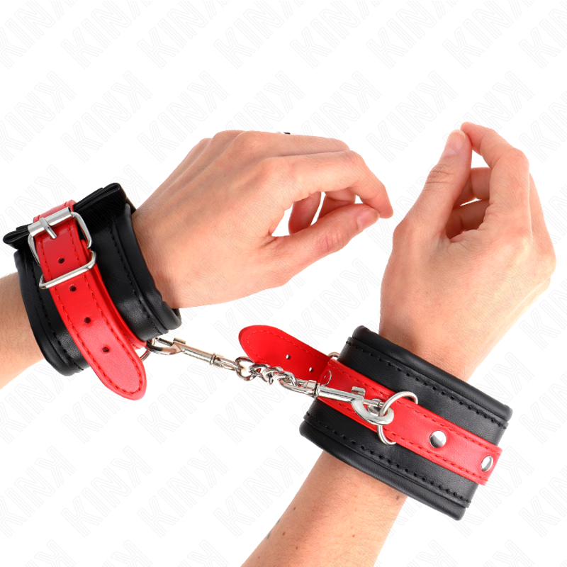 KINK - ALGEMAS PRETAS COM CORREIA VERMELHA AJUSTÁVEL 17-28 CM X 6 CM