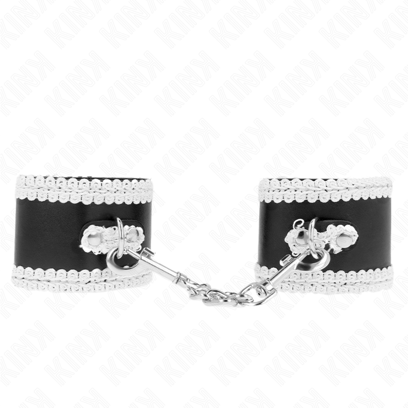 KINK - ALGEMAS PRETAS COM RENDA DECORATIVA BRANCA AJUSTÁVEL 20-23 CM X 5.5 CM