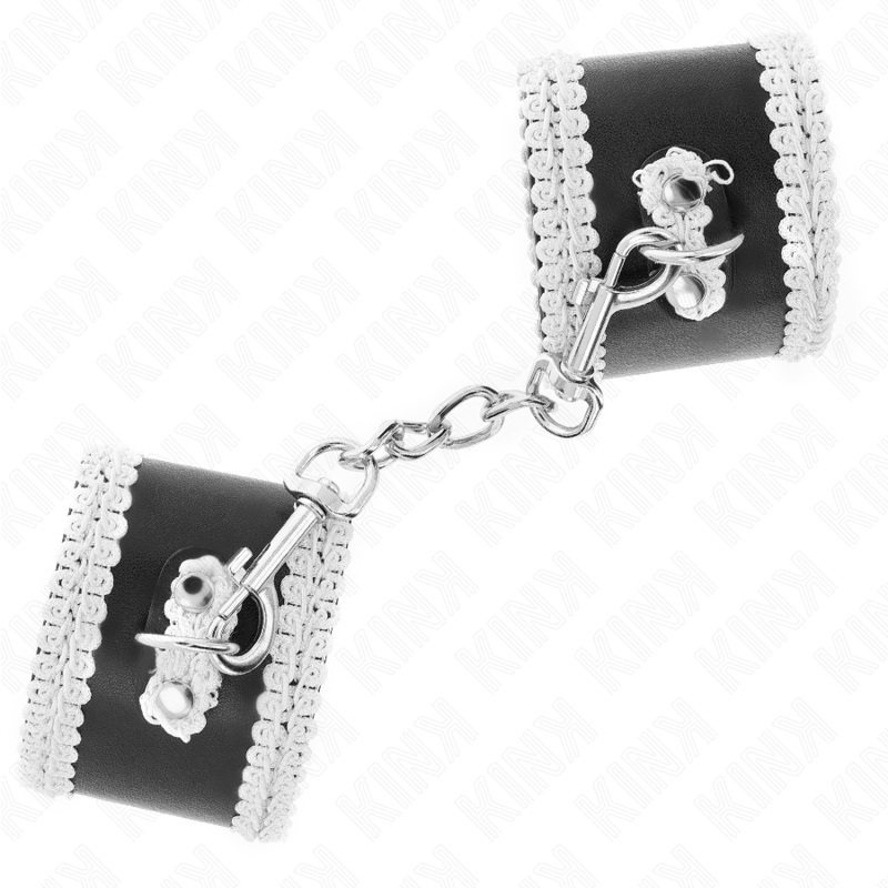 KINK - ALGEMAS PRETAS COM RENDA DECORATIVA BRANCA AJUSTÁVEL 20-23 CM X 5.5 CM