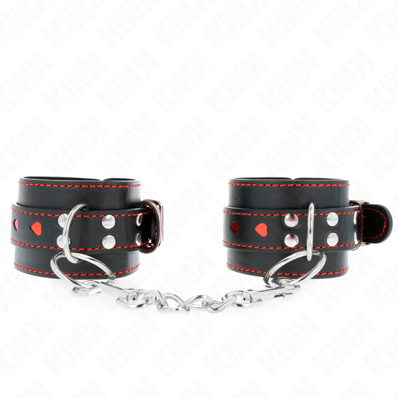 KINK - ALGEMAS PRETAS COM DETALHE DE CORAÇÃO VERMELHO AJUSTÁVEL 21-28 CM X 5.5 CM