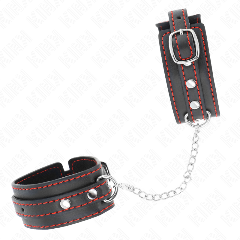 KINK - PEQUENOS PUNKOS PRETOS COM FORRO VERMELHO AJUSTÁVEIS 14-24 CM X 3,5 CM