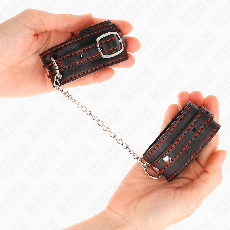 KINK - PEQUENOS PUNKOS PRETOS COM FORRO VERMELHO AJUSTÁVEIS 14-24 CM X 3,5 CM