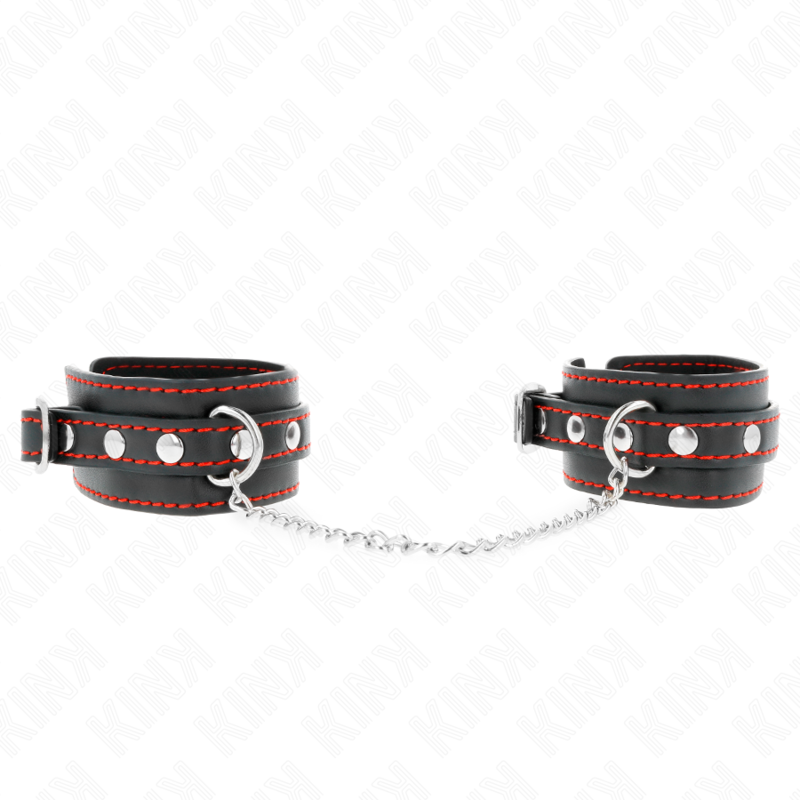 KINK - PEQUENOS PUNKOS PRETOS COM FORRO VERMELHO AJUSTÁVEIS 14-24 CM X 3,5 CM