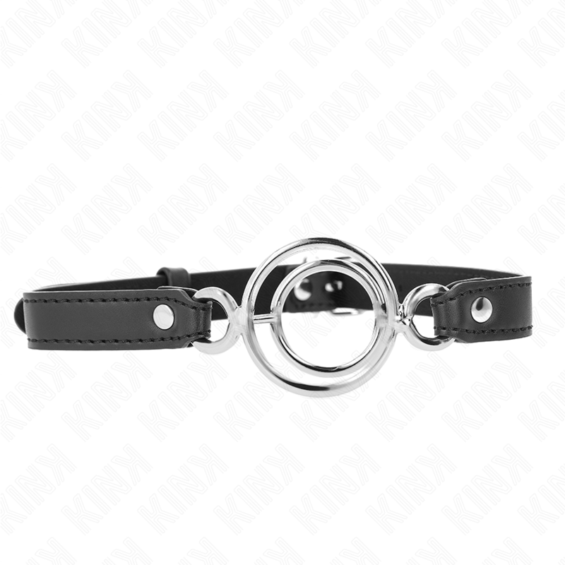 KINK - MORDAZA COM MÚLTIPLOS O-RINGS 5 CM PRETO 63 X 2,5 CM
