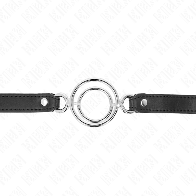 KINK - MORDAZA COM MÚLTIPLOS O-RINGS 5 CM PRETO 63 X 2,5 CM