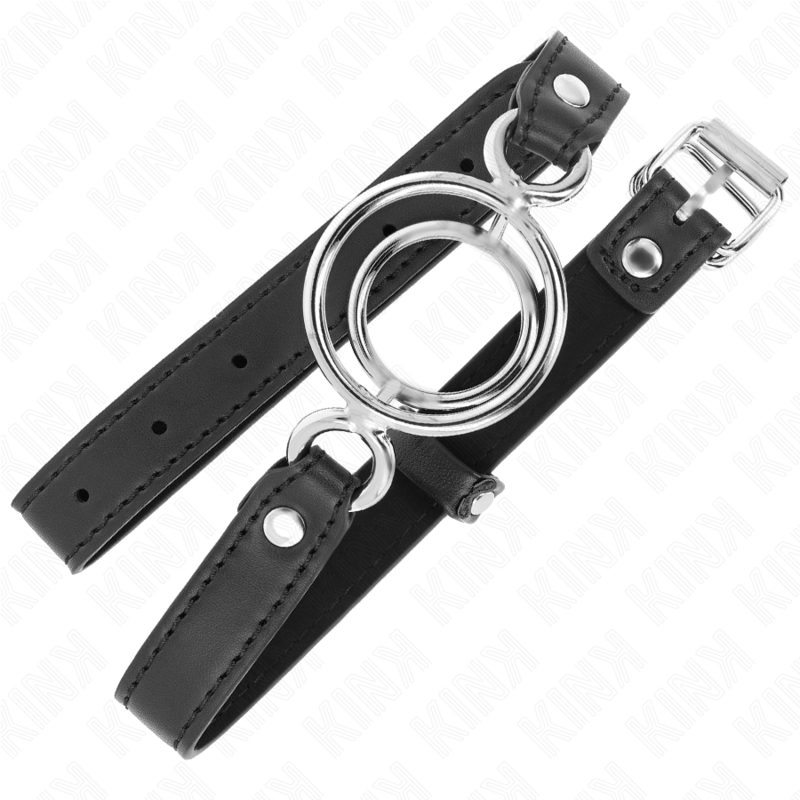 KINK - MORDAZA COM MÚLTIPLOS O-RINGS 5 CM PRETO 63 X 2,5 CM