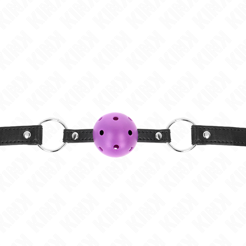 KINK - MORDAÇA DE BOLA 4.5 CM ROXA DURA E VAZADA 63.5 X 2 CM