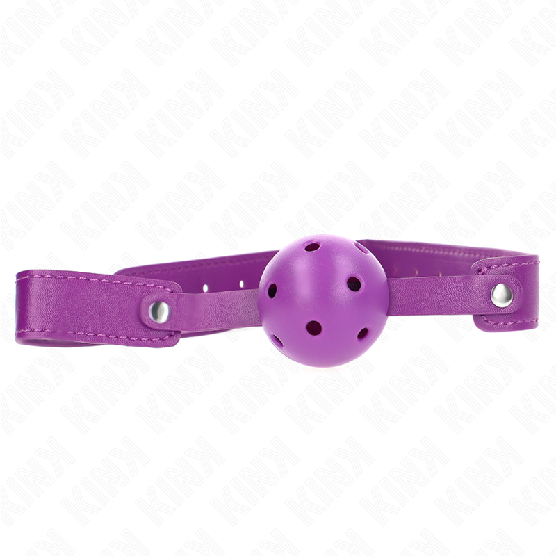 KINK - MORDAÇA DE BOLA 4.5 CM TRANSPIRÁVEL ROXA 65 X 2.5 CM