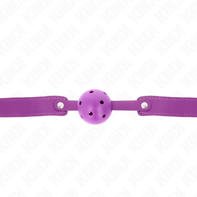 KINK - MORDAÇA DE BOLA 4.5 CM TRANSPIRÁVEL ROXA 65 X 2.5 CM