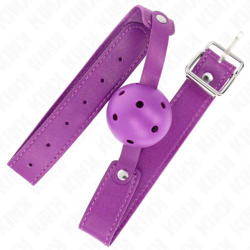 KINK - MORDAÇA DE BOLA 4.5 CM TRANSPIRÁVEL ROXA 65 X 2.5 CM