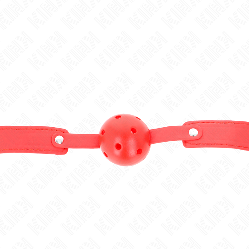 KINK - MORDAÇA DE BOLA 4.5 CM TRANSPIRÁVEL VERMELHA 65 X 2.5 CM