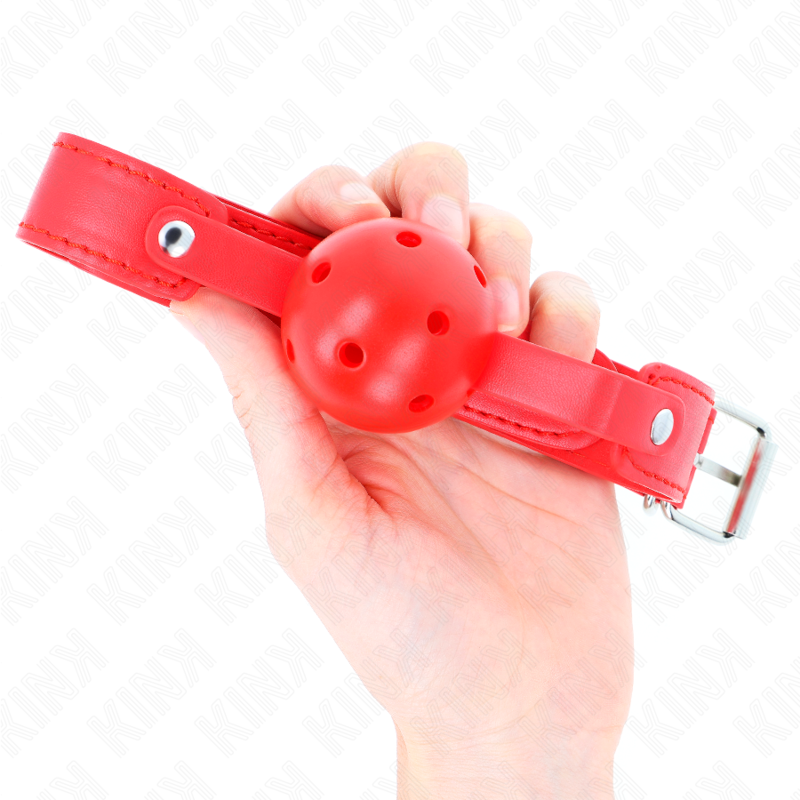 KINK - MORDAÇA DE BOLA 4.5 CM TRANSPIRÁVEL VERMELHA 65 X 2.5 CM