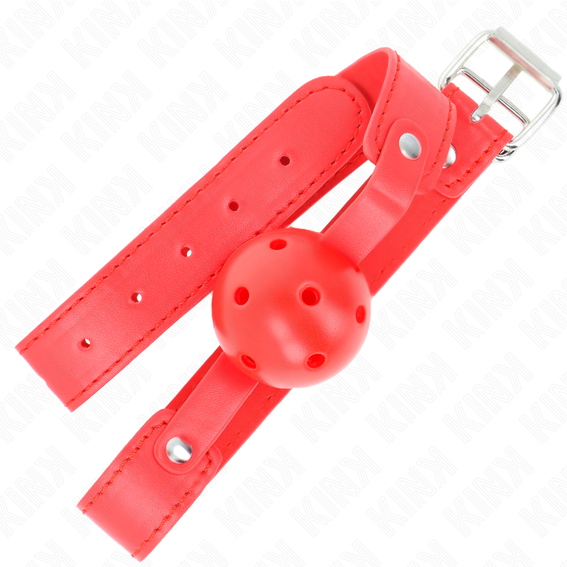 KINK - MORDAÇA DE BOLA 4.5 CM TRANSPIRÁVEL VERMELHA 65 X 2.5 CM