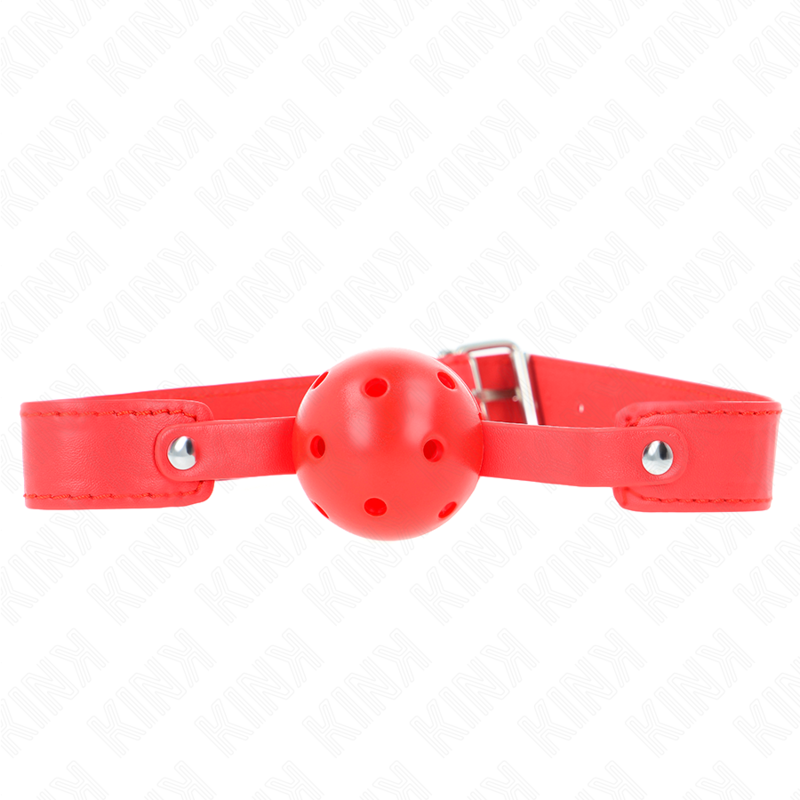 KINK - MORDAÇA DE BOLA 4.5 CM TRANSPIRÁVEL VERMELHA 65 X 2.5 CM