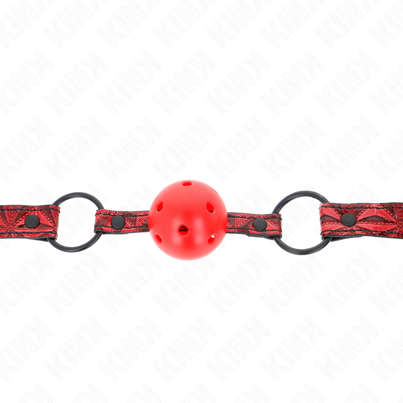 KINK - MORDAÇA DE BOLA 4.5 CM COM PADRÃO DE DIAMANTE MODELO 1 64.5 CM AJUSTÁVEL 42-60 CM