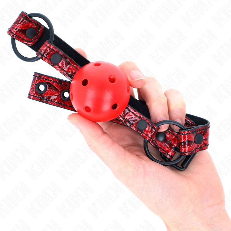 KINK - MORDAÇA DE BOLA 4.5 CM COM PADRÃO DE DIAMANTE MODELO 1 64.5 CM AJUSTÁVEL 42-60 CM