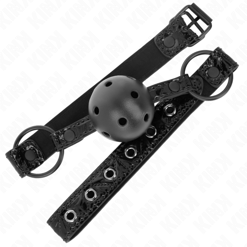 KINK - MORDAÇA DE BOLA 4.5 CM COM PADRÃO DE DIAMANTE MODELO 3 64.5 CM AJUSTÁVEL 42-60 CM