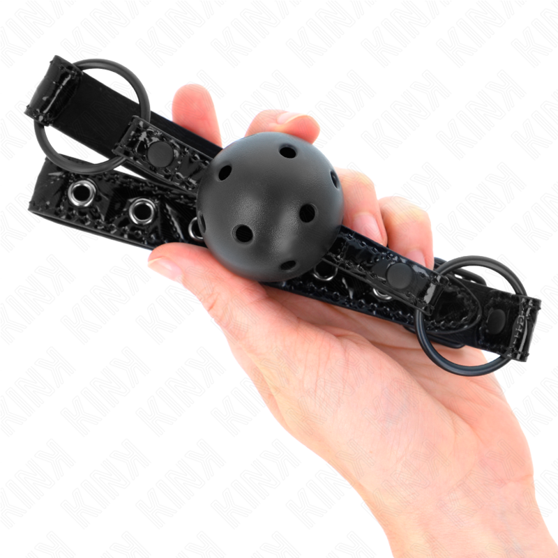 KINK - MORDAÇA DE BOLA 4.5 CM COM PADRÃO DE DIAMANTE MODELO 3 64.5 CM AJUSTÁVEL 42-60 CM