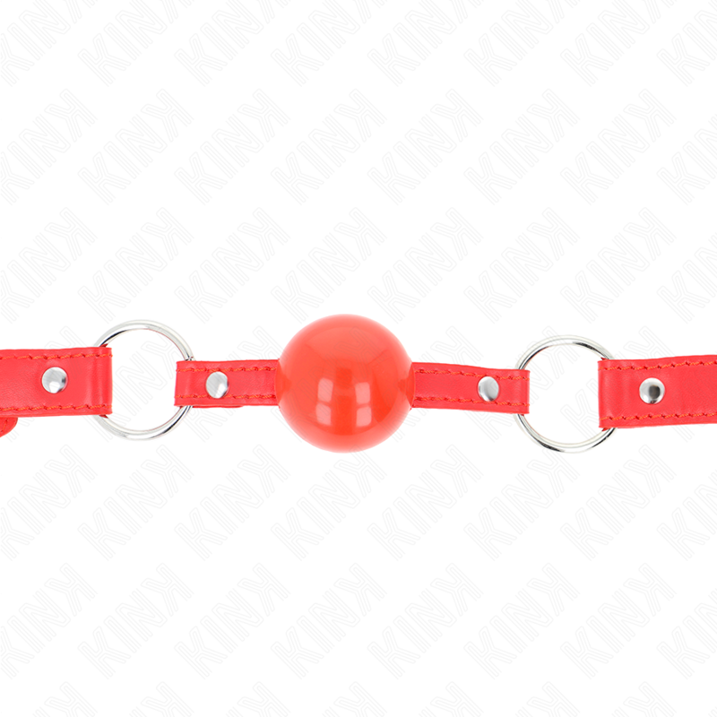 KINK - MORDAÇA DE BOLA 4 CM EM TPE COM CADEADO VERMELHA 60 X 2 CM