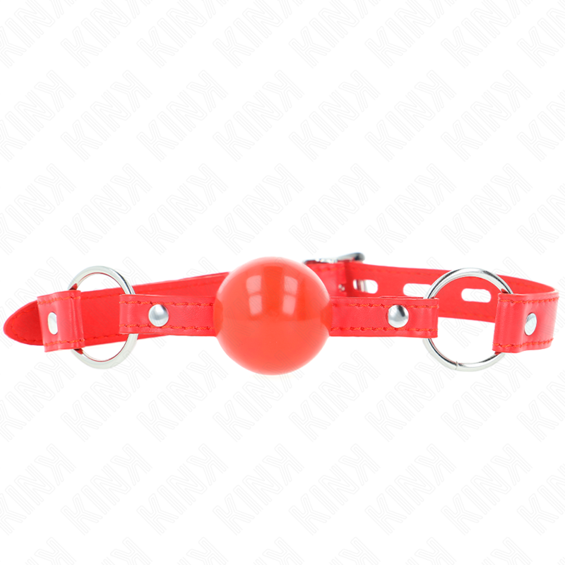 KINK - MORDAÇA DE BOLA 4 CM EM TPE COM CADEADO VERMELHA 60 X 2 CM