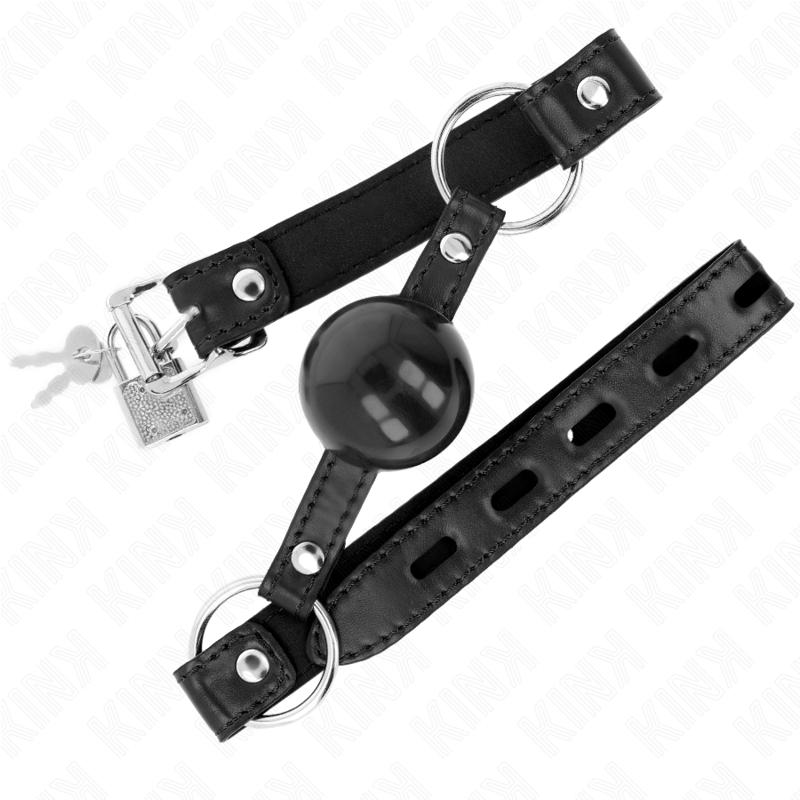 KINK - MORDAÇA DE BOLA 4 CM EM TPE PRETA 60 X 2 CM