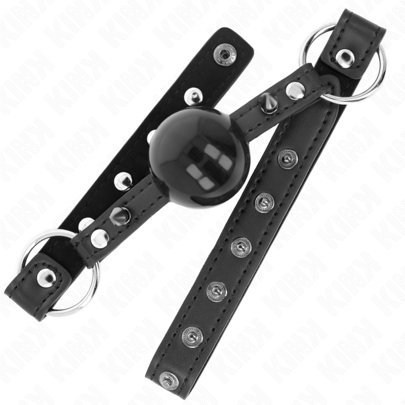 KINK - MORDAÇA COM BOLA 4 CM COM REBITE DE PONTA E FECHO DE PRESSÃO 65 x 2 CM