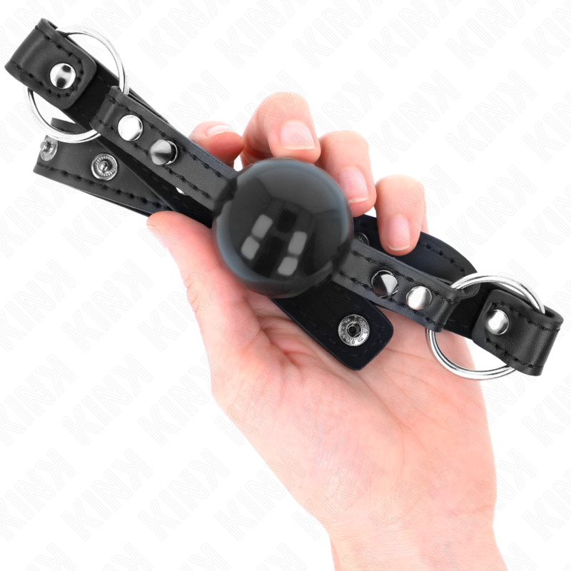 KINK - MORDAÇA COM BOLA 4 CM COM REBITE DE PONTA E FECHO DE PRESSÃO 65 x 2 CM