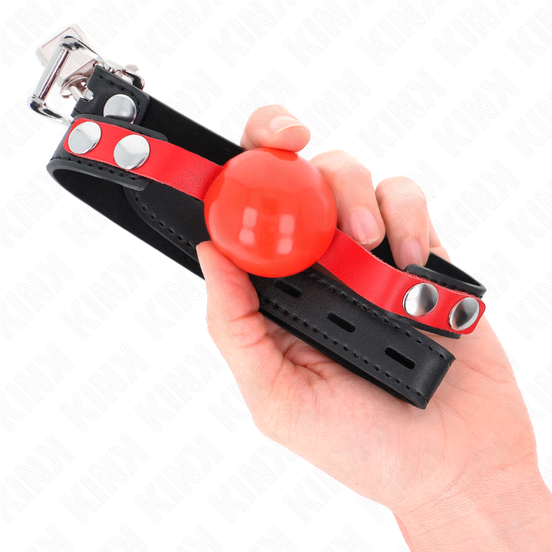 KINK - MORDAÇA COM BOLA 4 CM SUAVE EM TPE MODELO 4 60 x 2 CM AJUSTÁVEL 37-52 CM