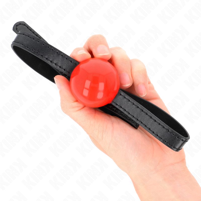 KINK - MORDAÇA COM BOLA 4 CM SÓLIDA SIMPLES VERMELHA 65 x 1.5 CM