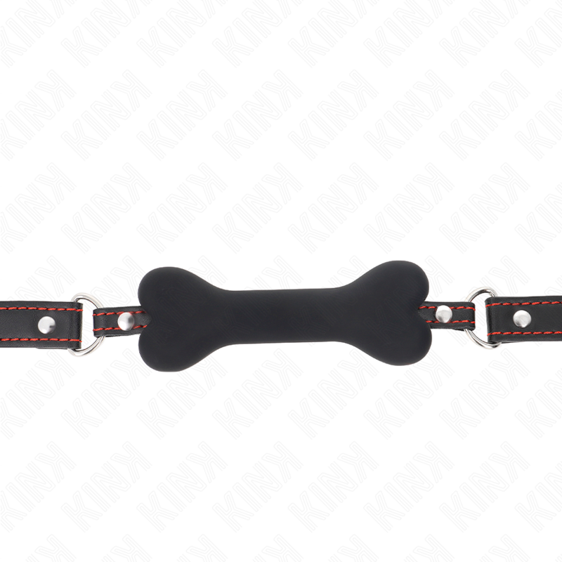 KINK - MORDAÇA FORMA DE OSSO 12 CM PRETA 63 x 2 CM