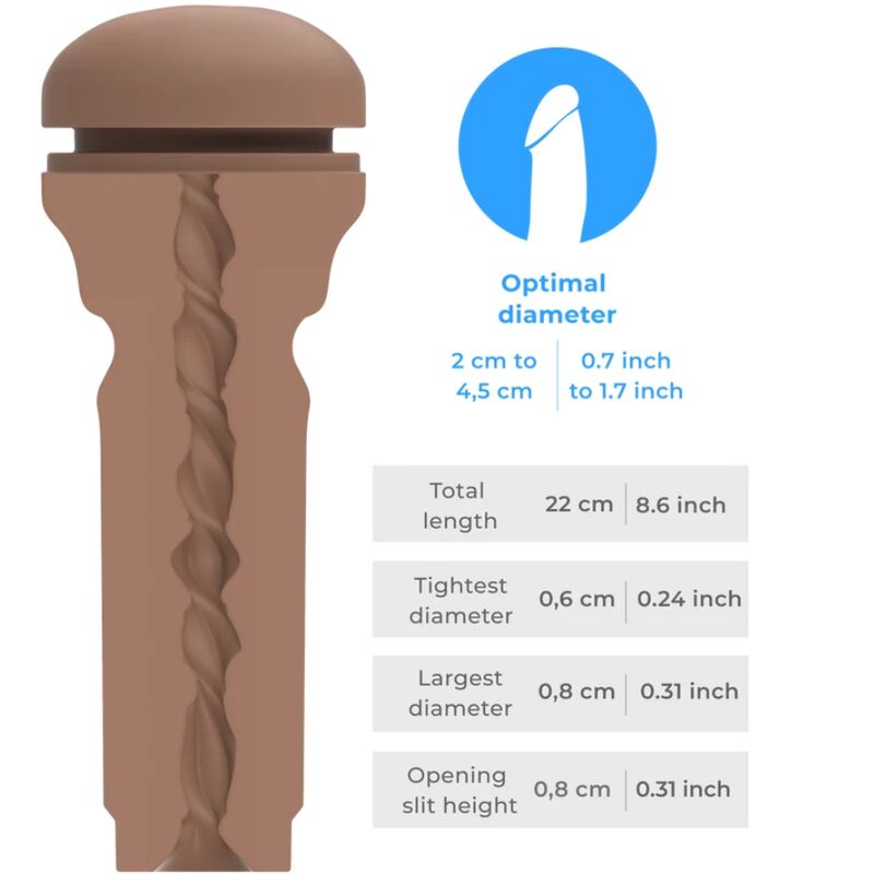 KIIROO - SIENTE STROKER EXTRA APRETADO CULO MÉDIO MARROM