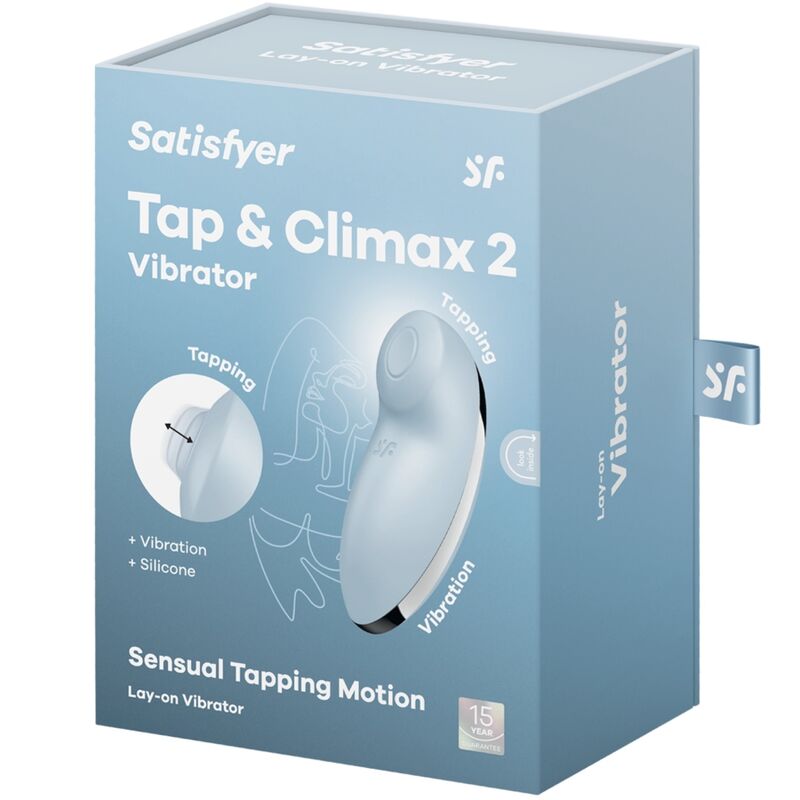 Satisfyer Tap &amp; Climax 2 Vibrador y Estimulador Azul