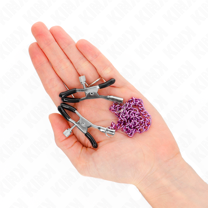 KINK - PINÇAS PARA MAMILOS COM CORRENTE VIOLETA 30 CM