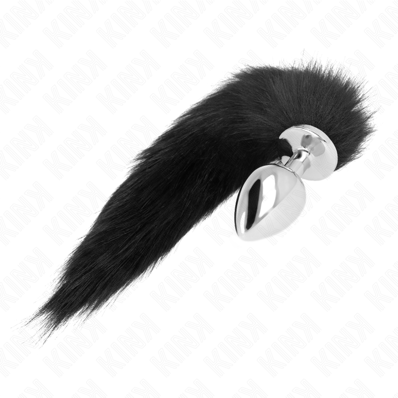 KINK - PLUG ANAL TAMANHO L 10 X 4 CM COM CAUDA SINTÉTICA 40 CM NEGRO