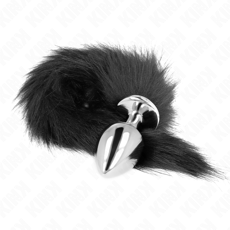 KINK - PLUG ANAL TAMANHO L 10 X 4 CM COM CAUDA SINTÉTICA 40 CM NEGRO